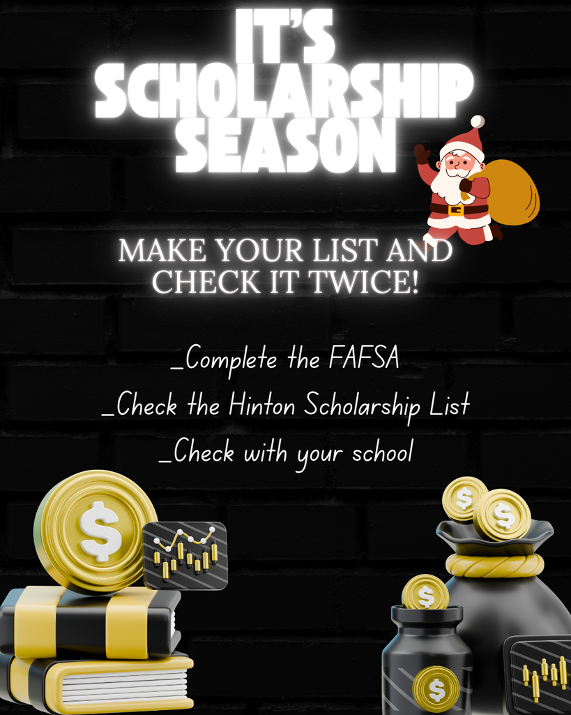 Holiday themed scholarship reminder