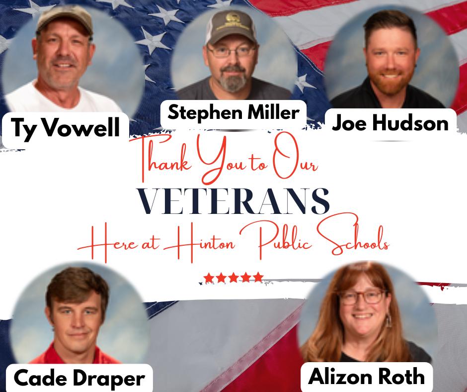 Thank you to our veterans here at Hinton Public Schools