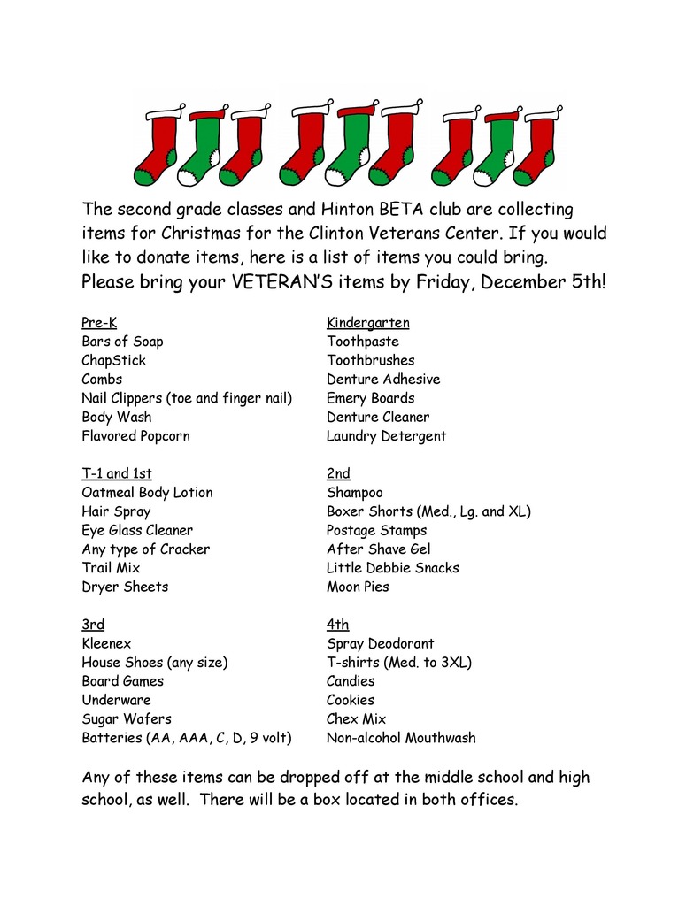 Veterans gifts elementary