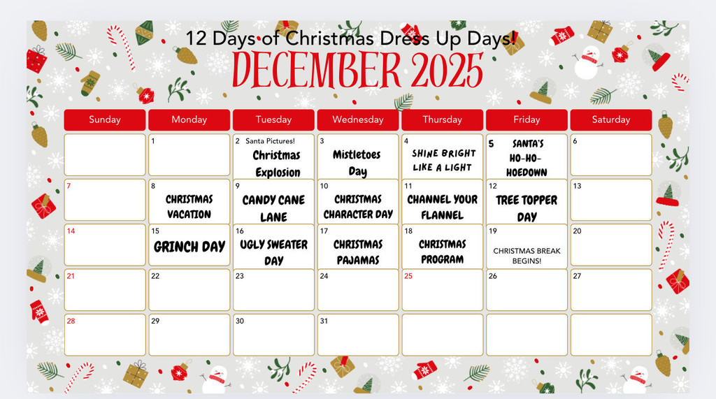 Dress up days for Christmas