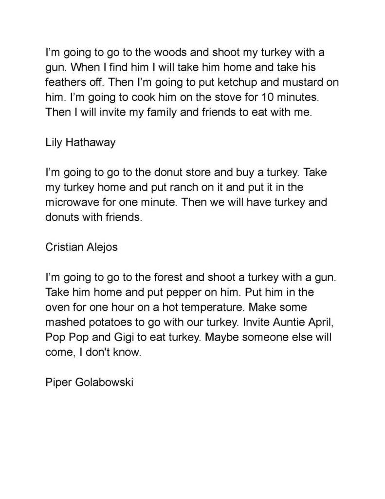 Mrs. Blair's Class HOw to Cook a Turkey