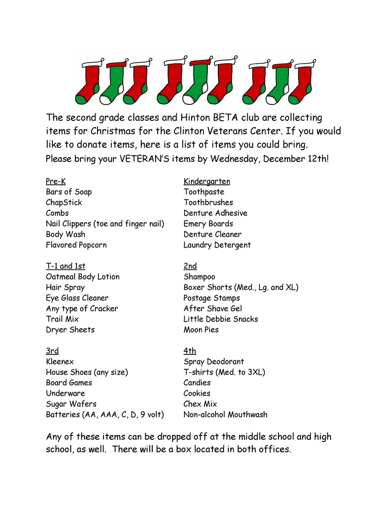 Veterans gifts elementary