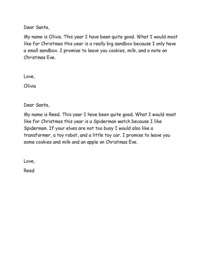 Ms. Mashaney's class Santa Letters