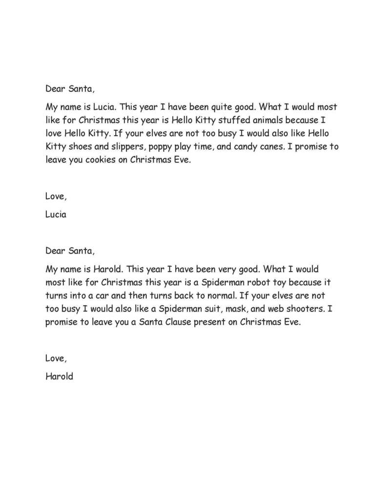 Ms. Mashaney's class Santa Letters