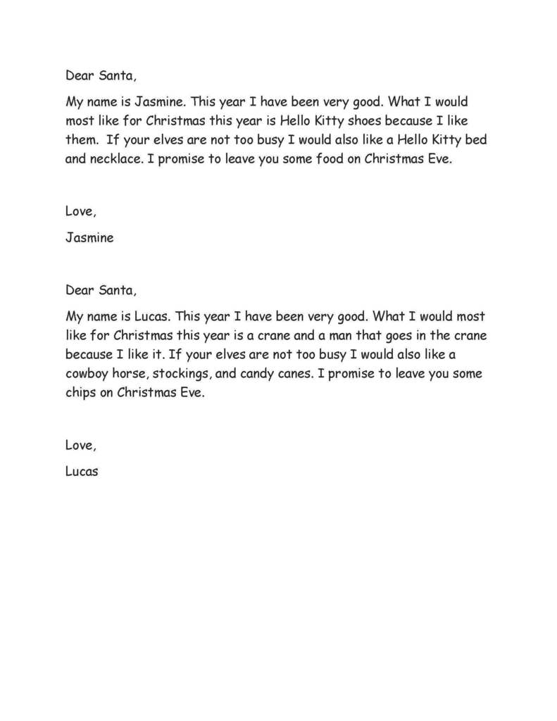 Ms. Mashaney's class Santa Letters