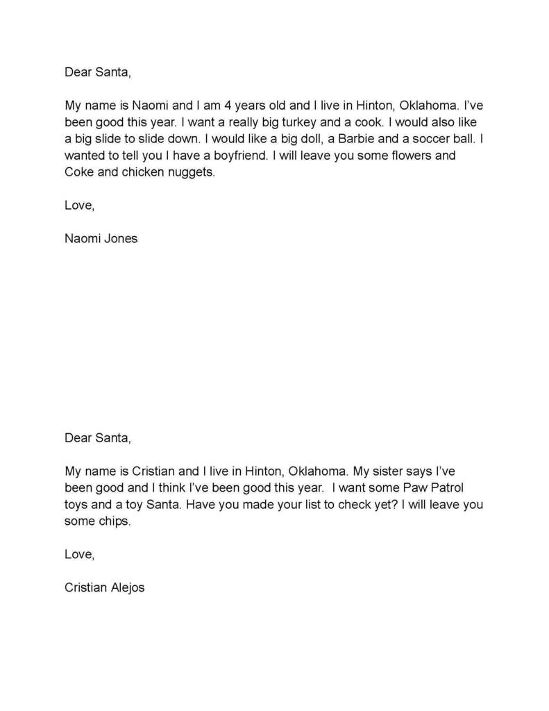 Mrs. Blair's class santa letters