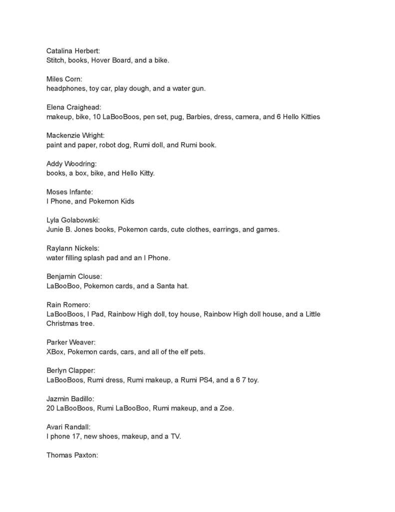 Ms. Christain's Santa letters