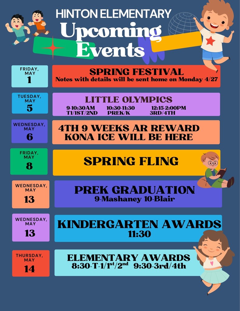 Hinton elementary upcoming events