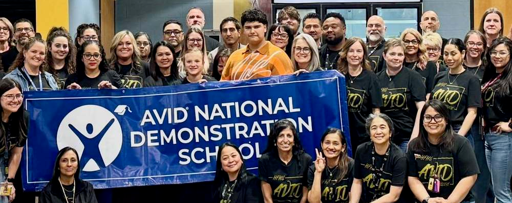group photo with banner