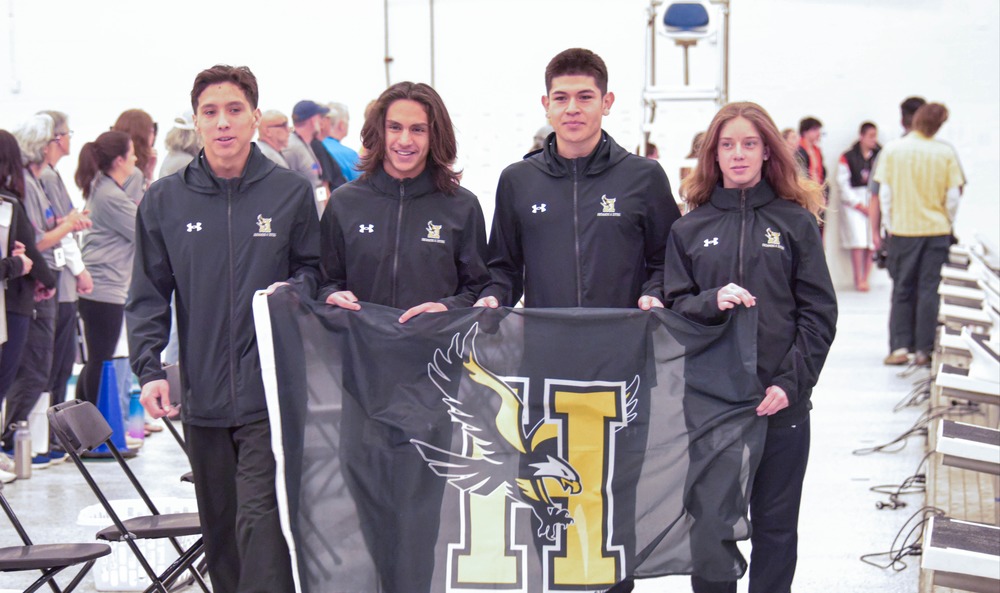 for swim students with banner