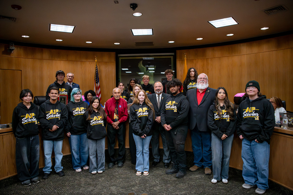 AP Scholar Students being recognized at this months board meeting
