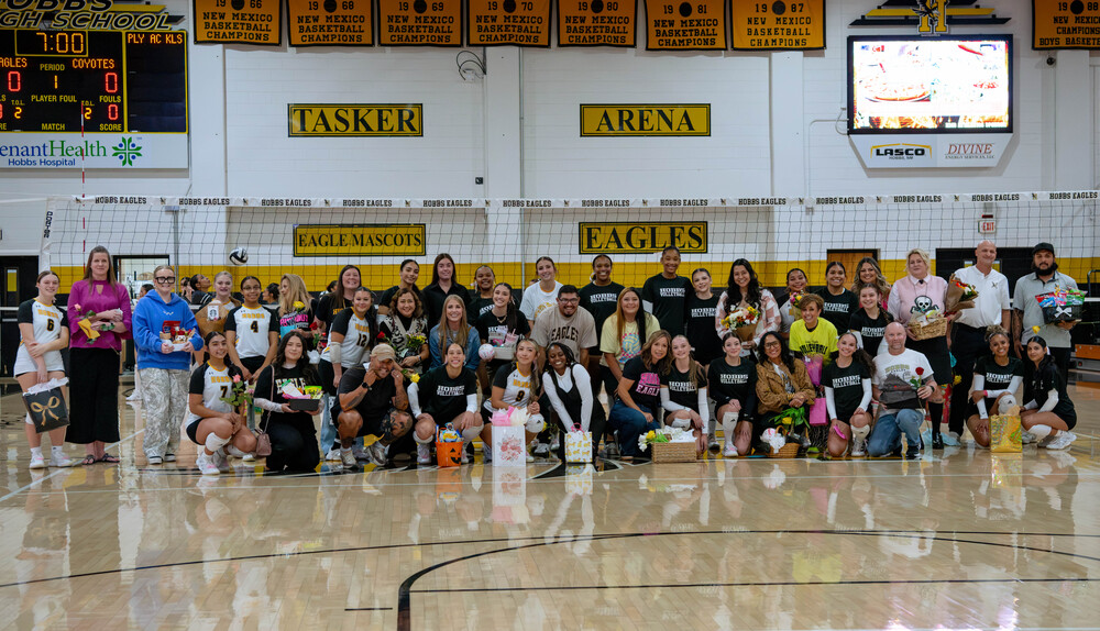 Lady Eagles Volleyball shown pictured with the teachers and educators that were recognized during Teacher Appreciation Night