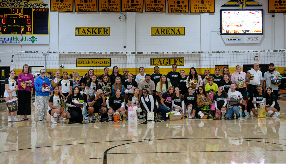 Lady Eagles Volleyball shown pictured with the teachers and educators that were recognized during Teacher Appreciation Night