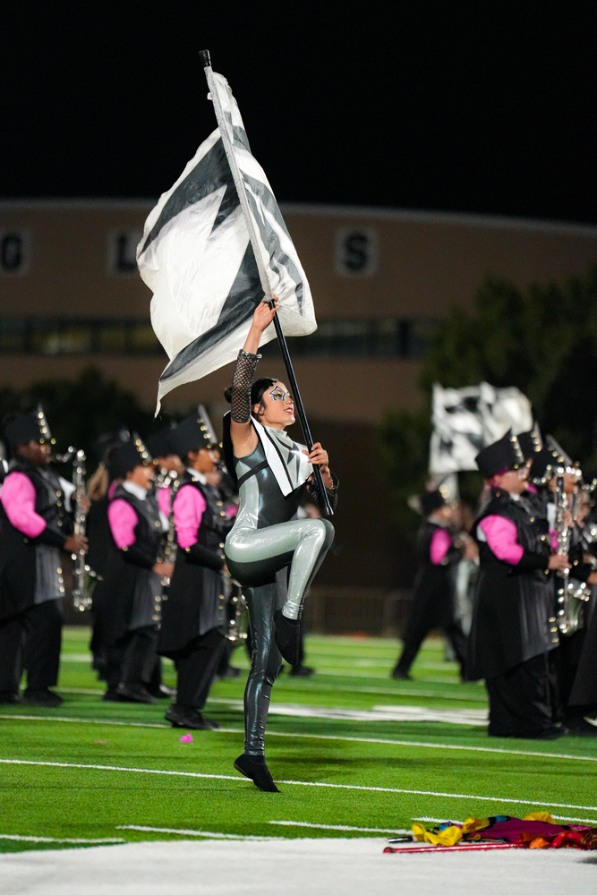 Hobbs Eagles Marching Band and Colorguard during the Halftime Performance