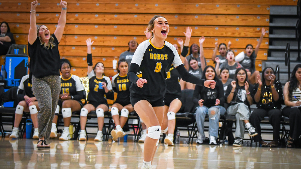 player celebrating spike