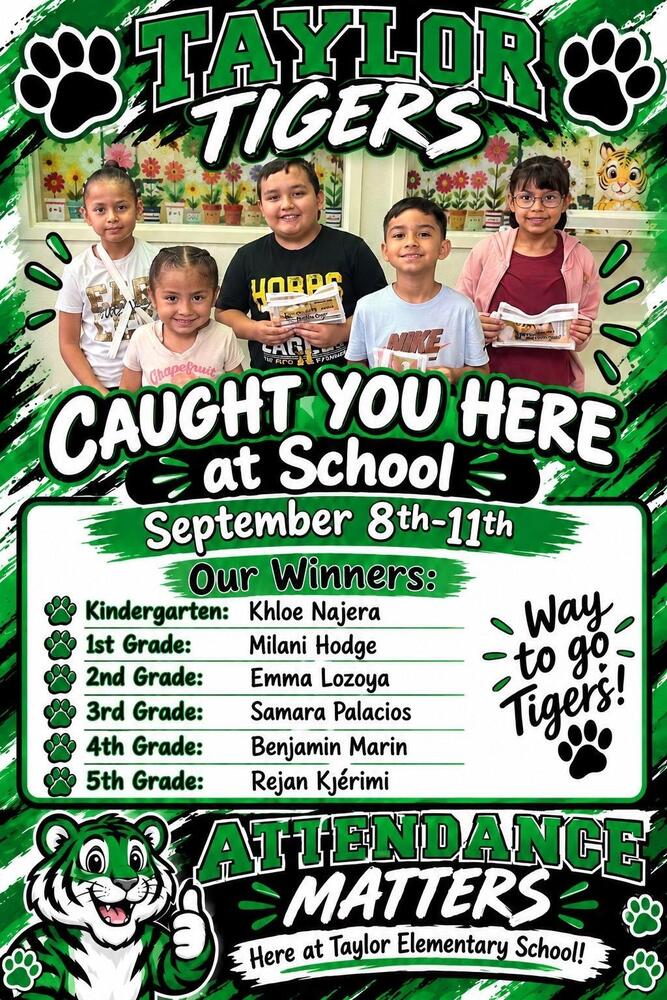 Students being awarded for being at school