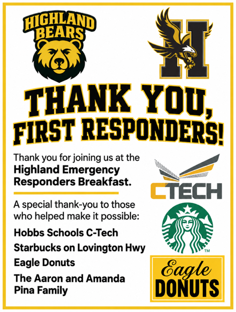 thank you to first responders and donors