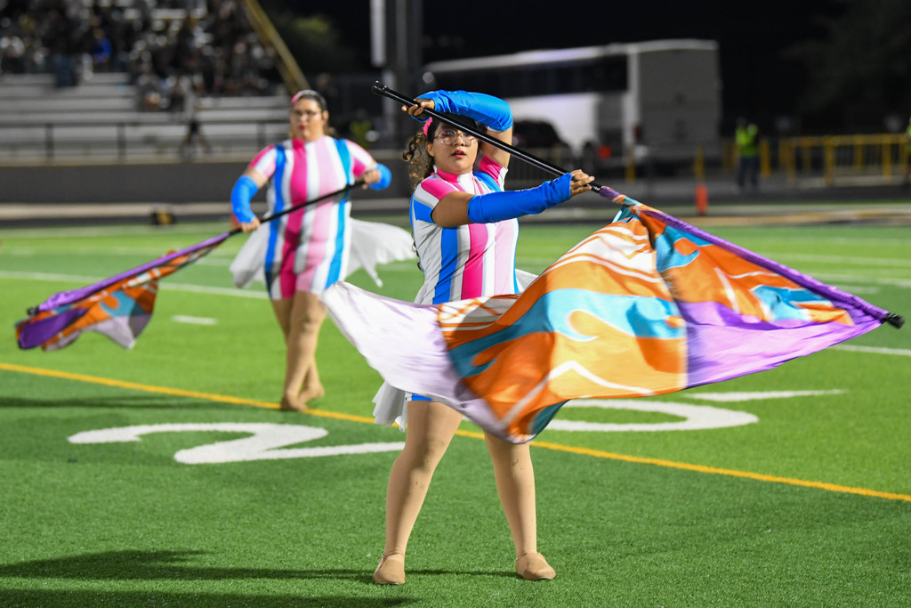 flag girl on field