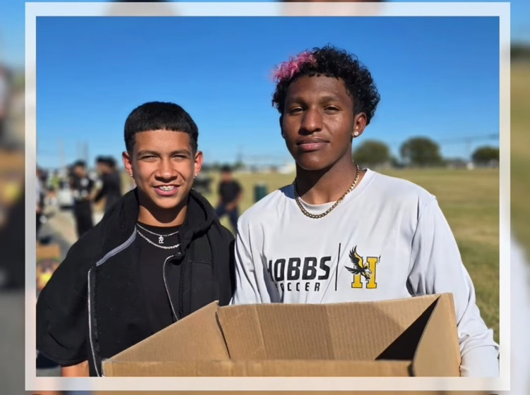 two boys with box