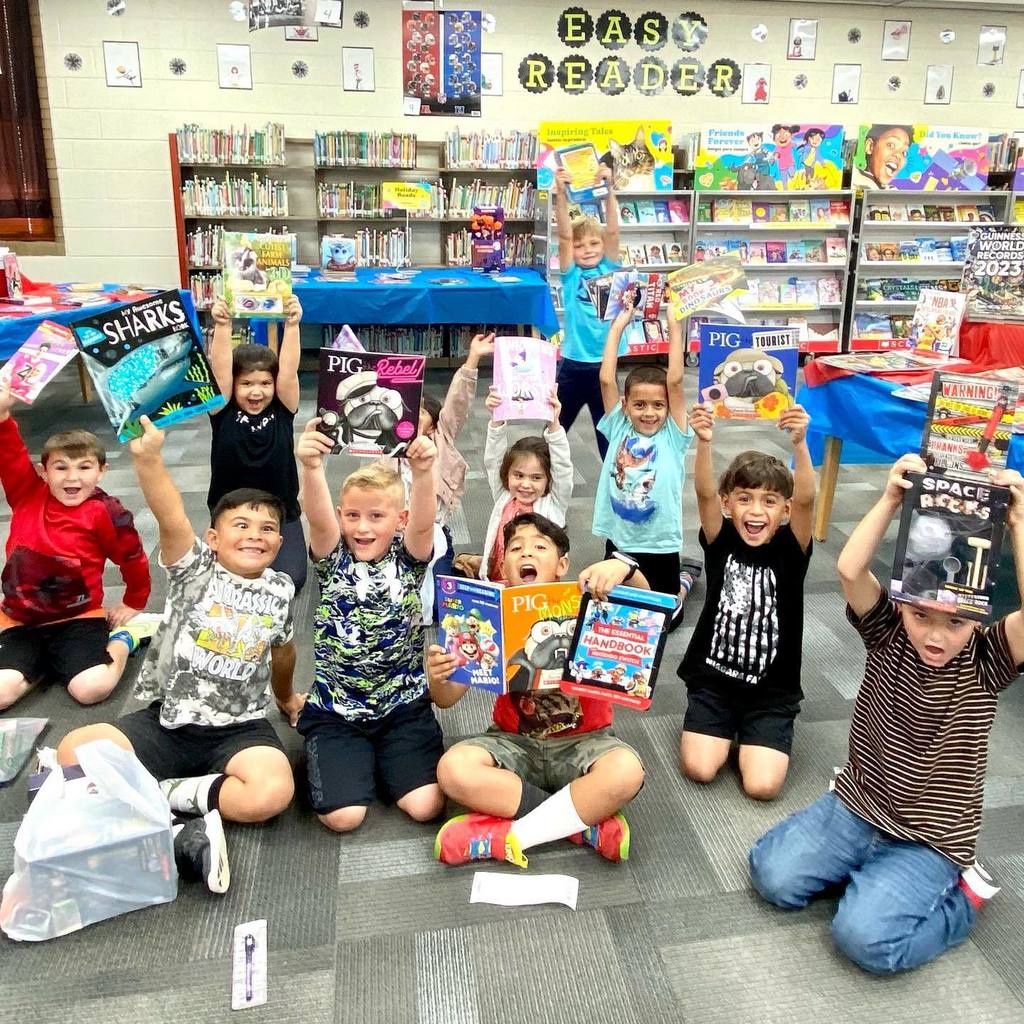 students with books