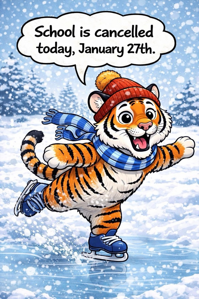 school canceled for Tuesday the 27