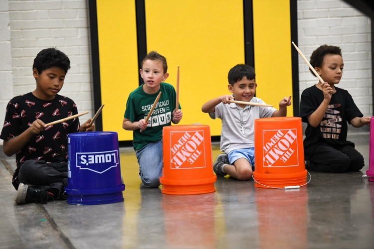 students playing drums