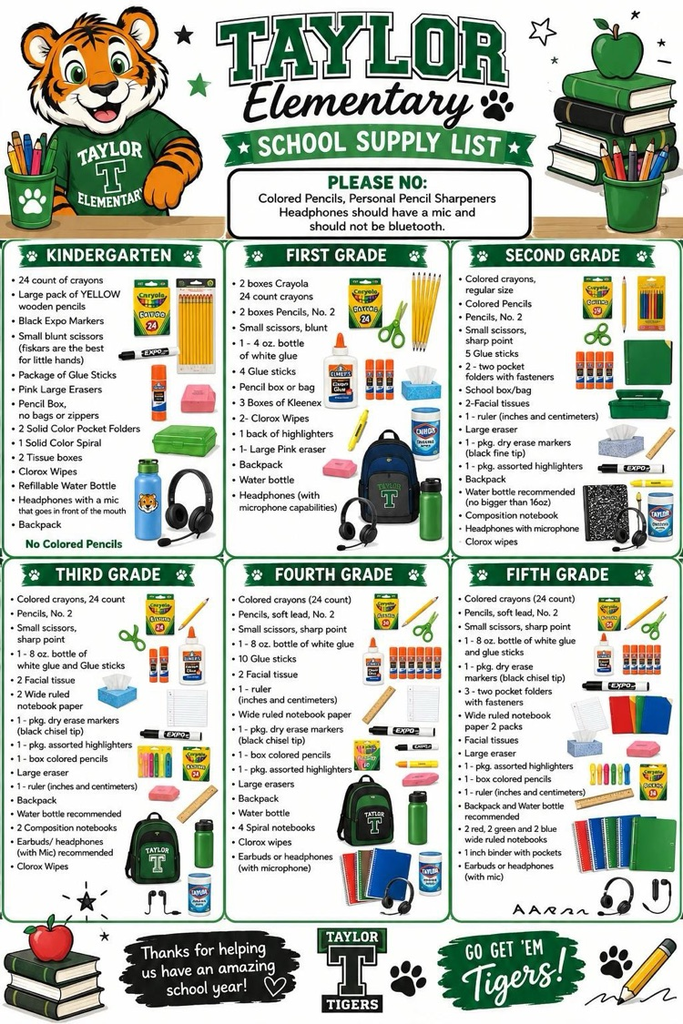 school supply list