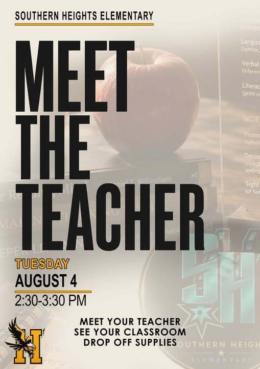 Flyer informing parents about Meet the Teacher event