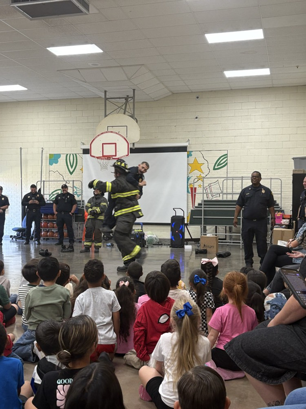 fireman caring another fireman