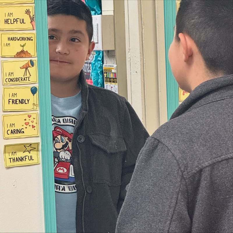 boy in mirror