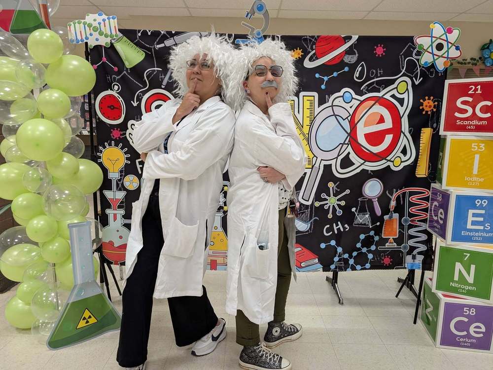 HHES  science teachers Ms. Christofferson and Ms. Nocciolo-Tugaw at the 2026 annual HHES Science Fair.