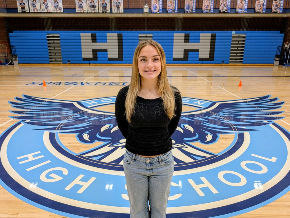 HHS Senion Teagan Trenda  in the  main gym