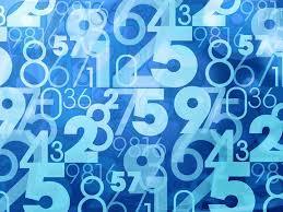 Random numbers on blue background
