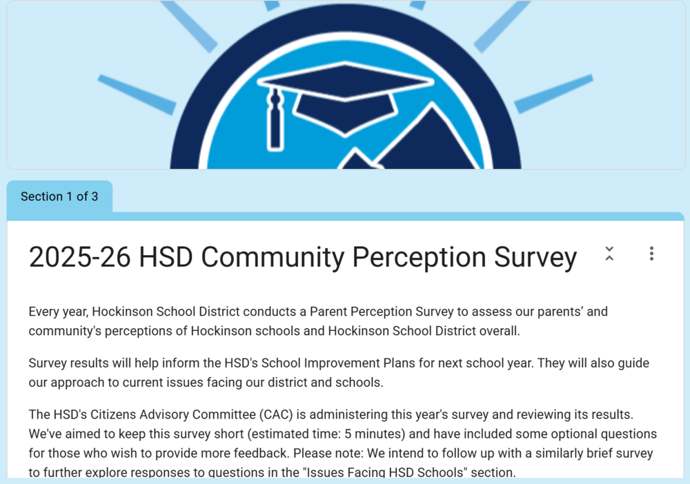 Screenshot of HSD Community Calendar