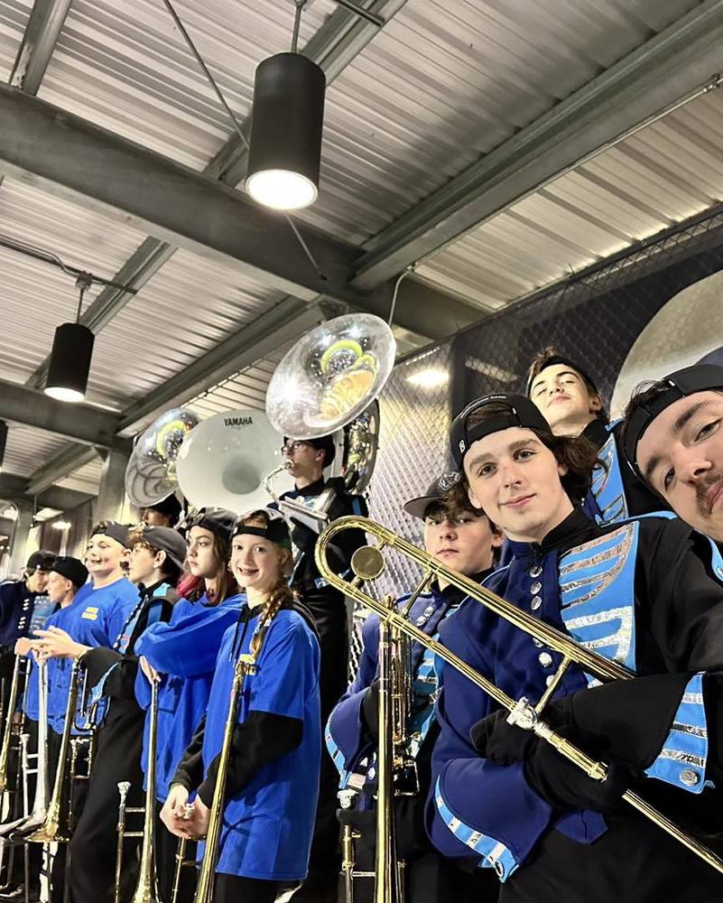 HMS Band Plays with HHS Band at Football Game
