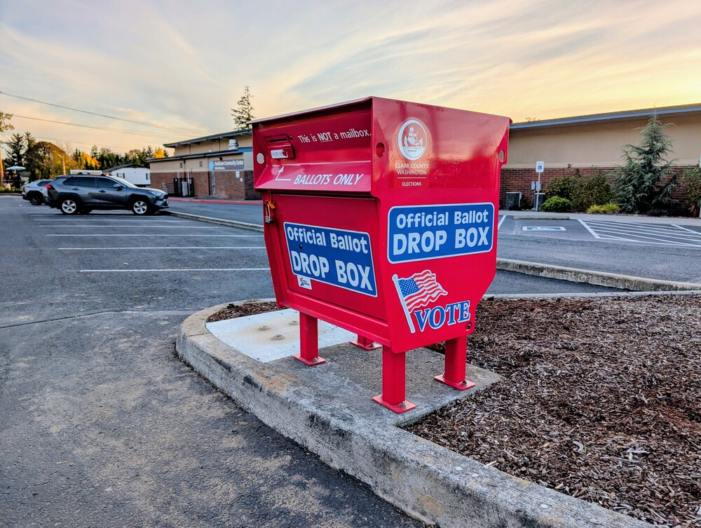 Photo of Ballot Box at Hockinson Comm Ctr