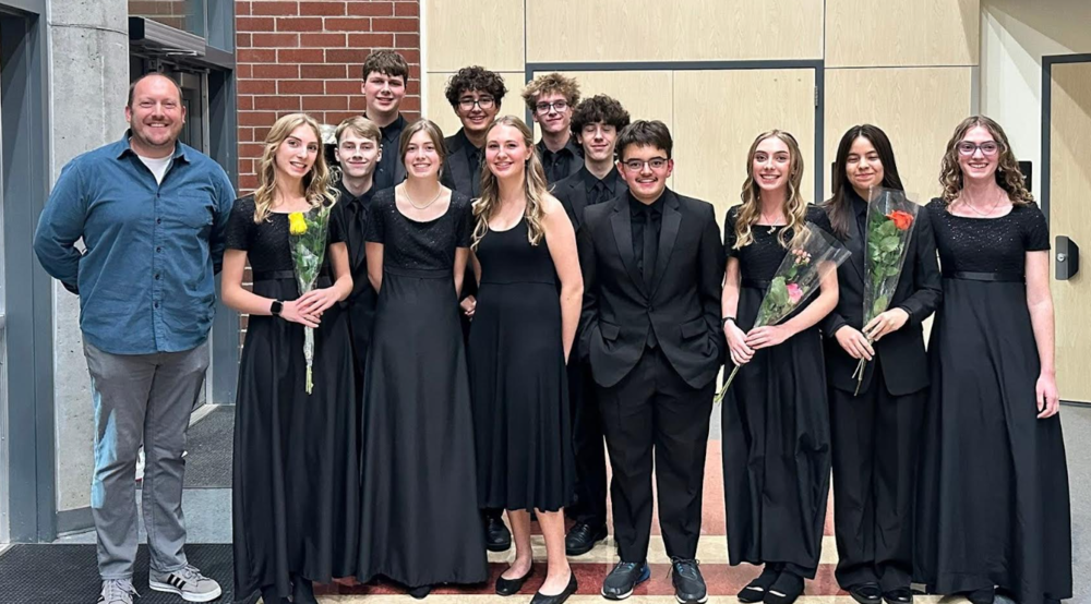 HHS members of the LCRMEA Honor Band included: Sarah Boehi (alto sax), Brenden Weber (double bass), Grant Hebert (French horn), Nyah Gomez (flute & piccolo), Gavin Matheson (trombone), Evelyn Gaudet (flute), Carter Castle (tuba), Jameson Fyfe (percussion), Cruz Garrett (trumpet), Emma Boehi (trumpet), Kim Asplund (tenor saxophone), and Elsie Lyon (percussion.)