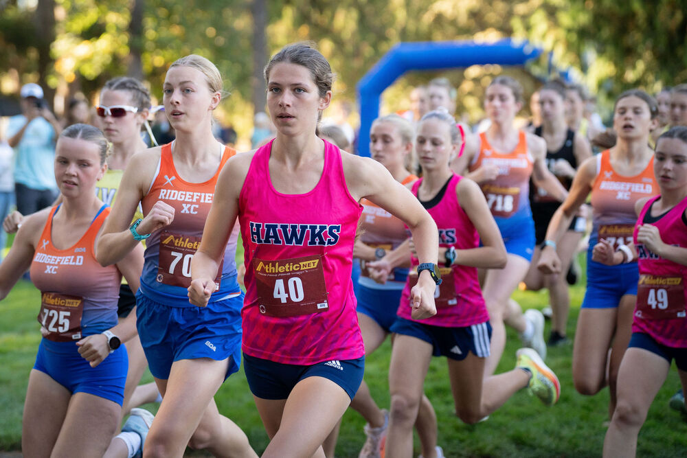 Group of girls cross county runners outdoors