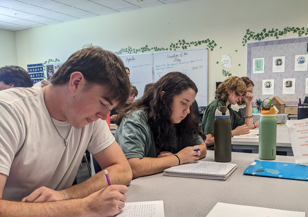 Students working in clas