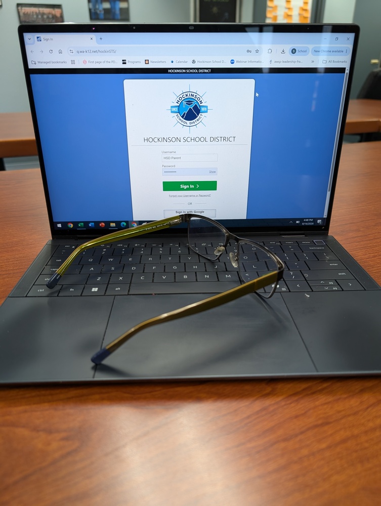 Laptop with Q login screen