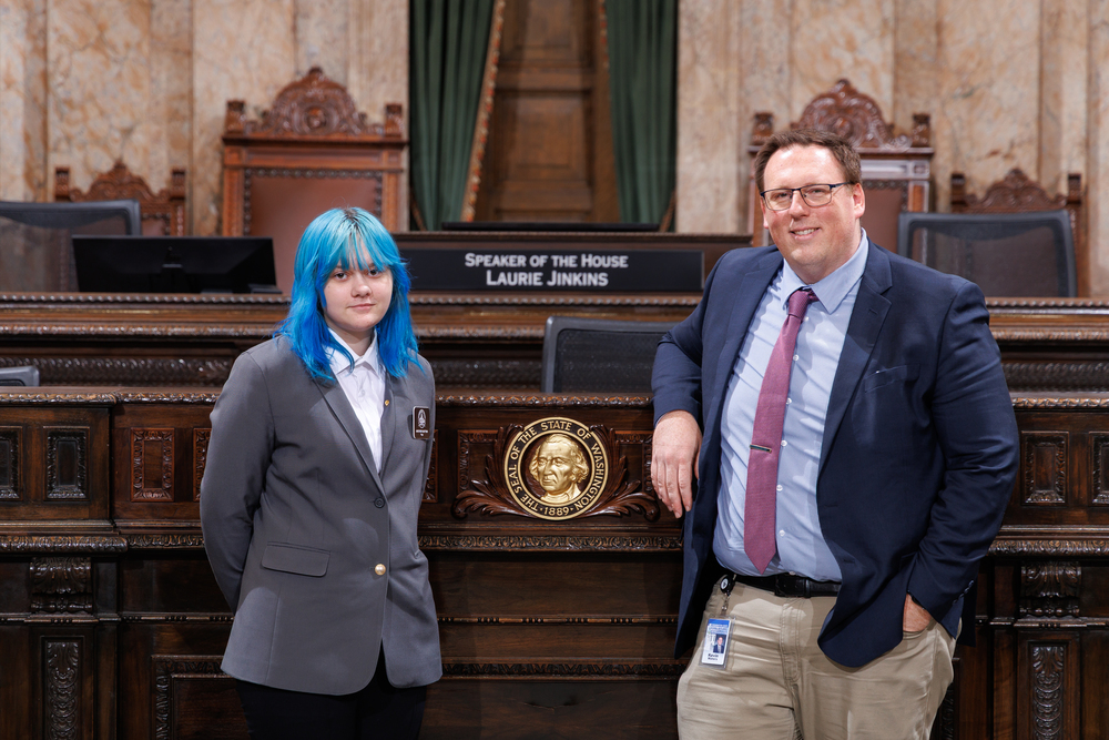 Photo of Ary'el Dutton and State Representative Kevin Waters