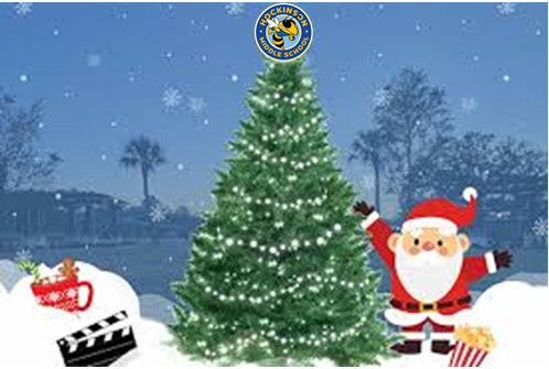 Cartoon of Santa with Tree