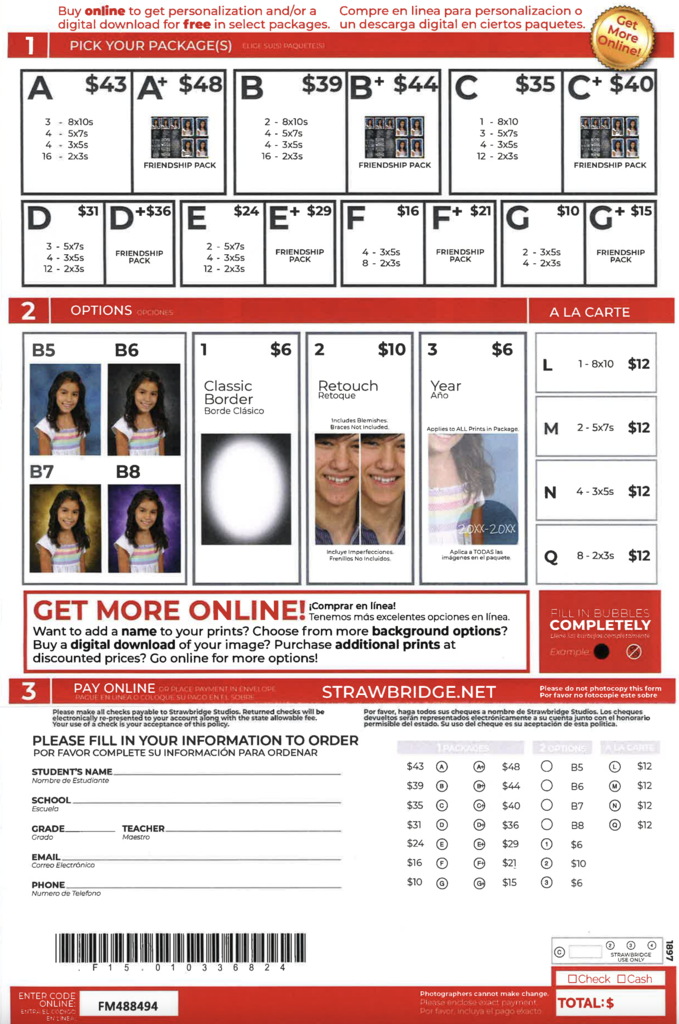 student picture packet