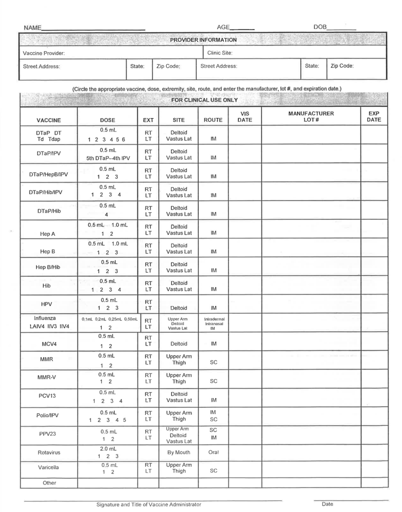 Vaccine Form