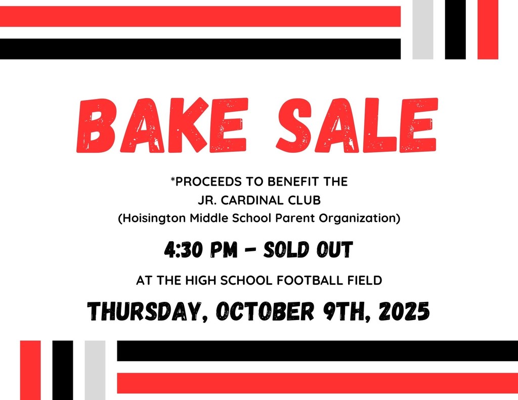 Jr Cardinal Club Fall Bake Sale