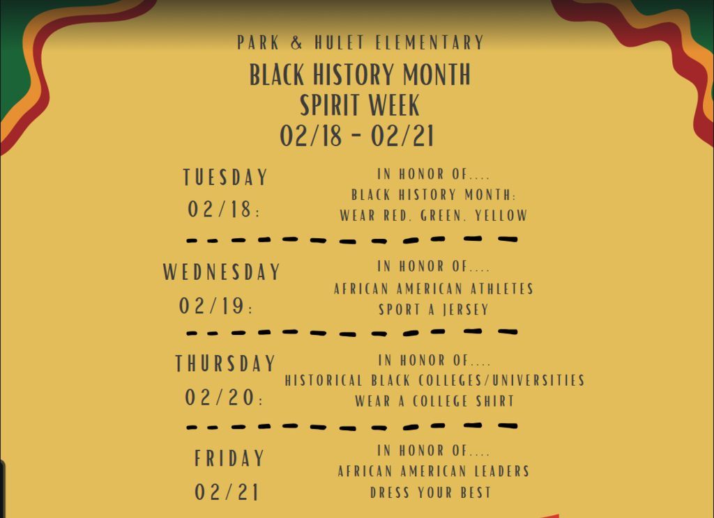 Black History Month Spirit Week