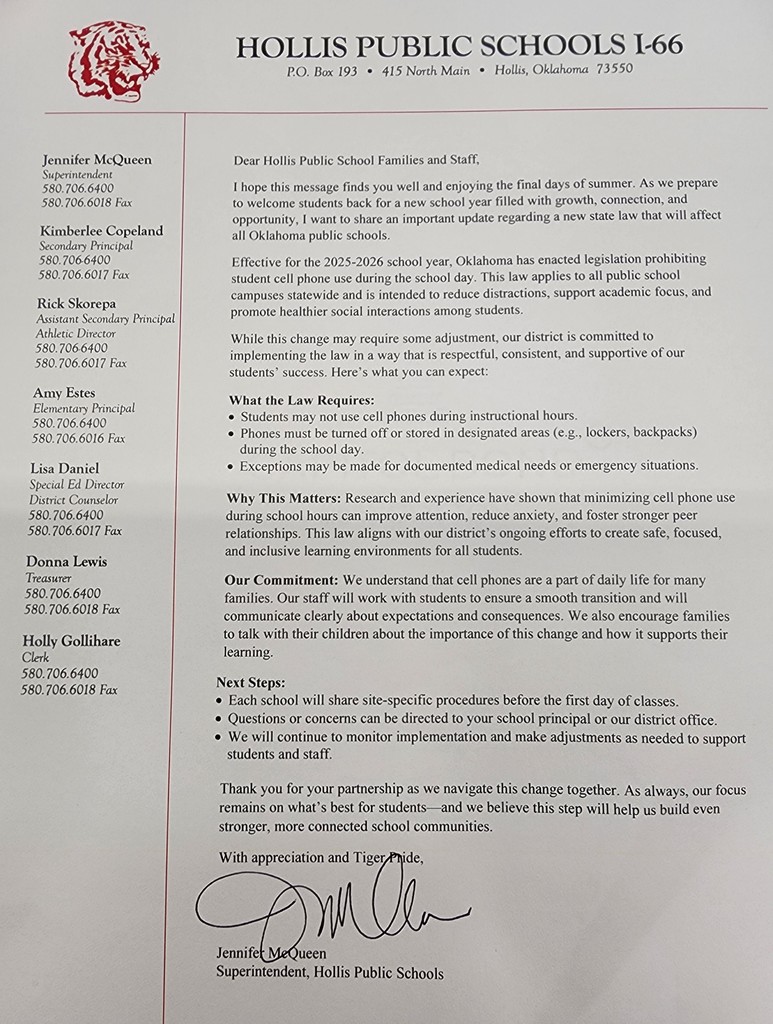 Cell Phone Policy Change