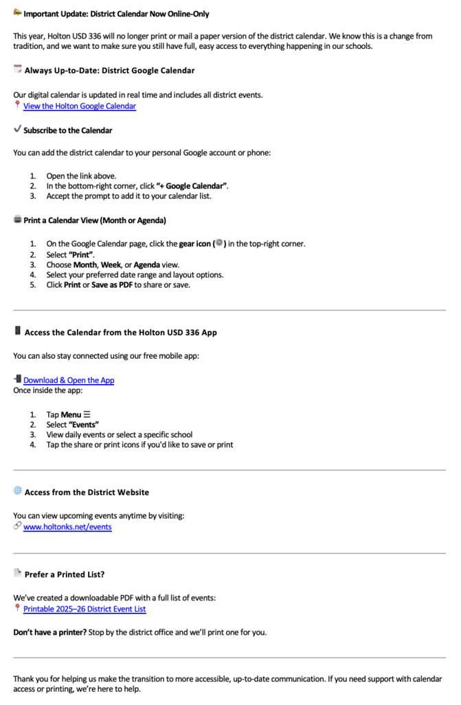 Accessing Calendars