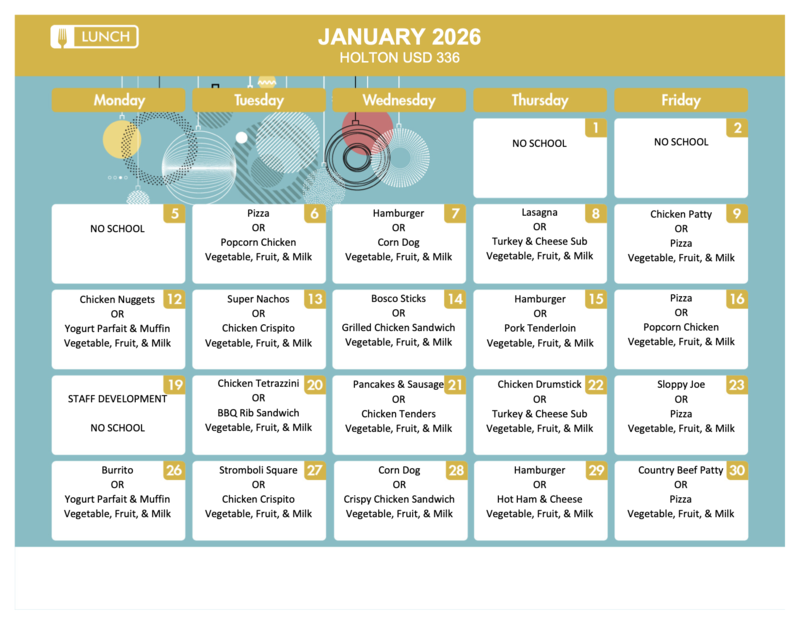 January 2026 Lunch Menu