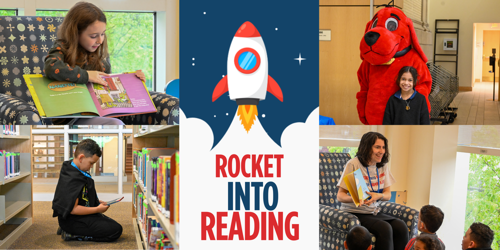 students and staff reading and participating in reading activites